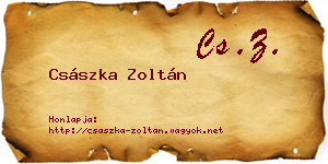 Császka Zoltán névjegykártya