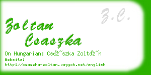 zoltan csaszka business card